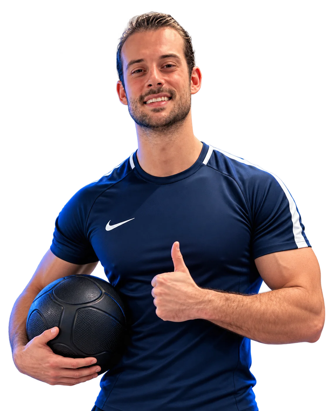 Fitness trainer Kristian Rauch with medicine ball